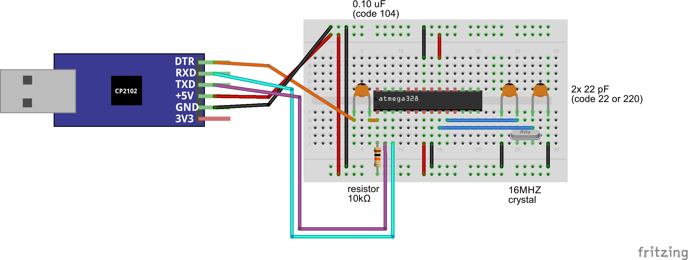 Arduino On A Breadboard